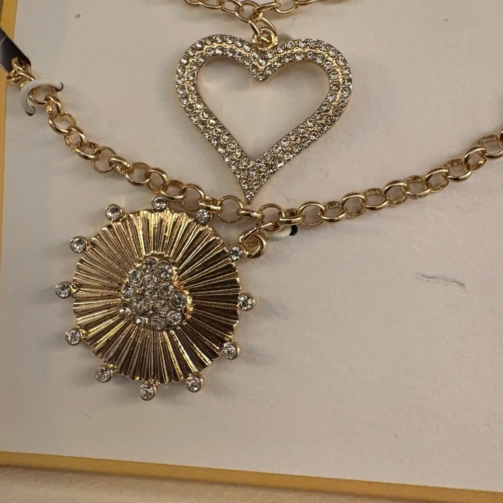 NEW Jessica Simpson Heart Necklace Set